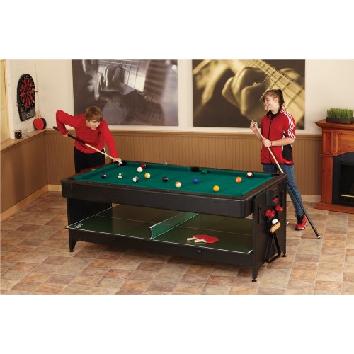 Fat Cat Original 3-in-1 Pockey Multi-Game Table - Air Hockey, Billiards, Table Tennis Green