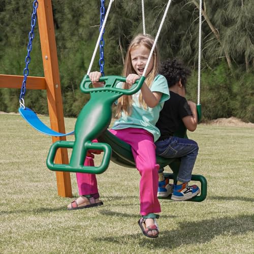 DOLPHIN PLAYGROUND T Glider Swing Set for Kids Outdoor Play Equipment