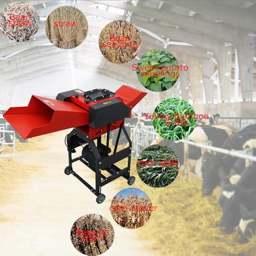 Banfluxion 220V 6-Blade Hay Cutter Pulverizer Red