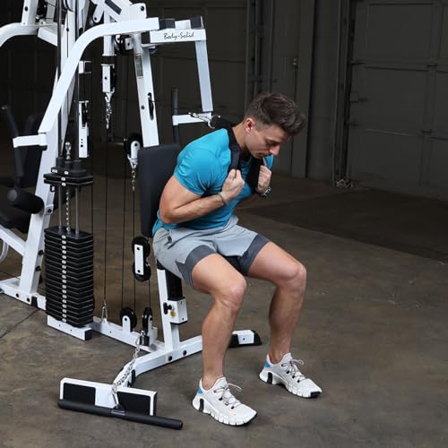 Body-Solid Multi-Station Home Gym 210lbs Red Stack Black Leg Press