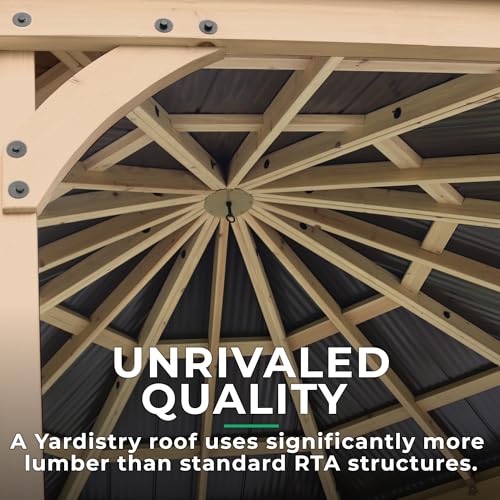 Yardistry Meridian 12' Octagon Gazebo Coffee Brown