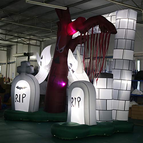 SAYOK Inflatable Halloween Entrance Archway with Grim Reaper and LED Lights Yard Decor 16.4 x 13.1 ft