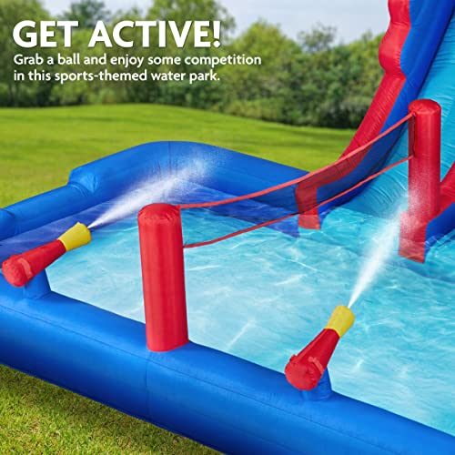 SUNNY & FUN Ultra All-Play Inflatable Water Slide Park Blue/Red