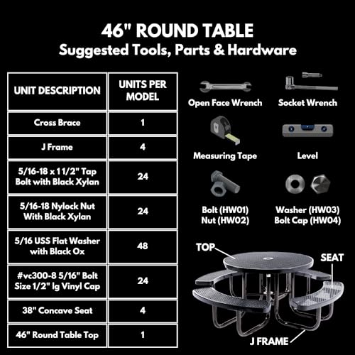 COATEDOUTDOORFURNITURE Heavy-Duty Portable Outdoor Picnic Table with Umbrella Hole, Burgundy