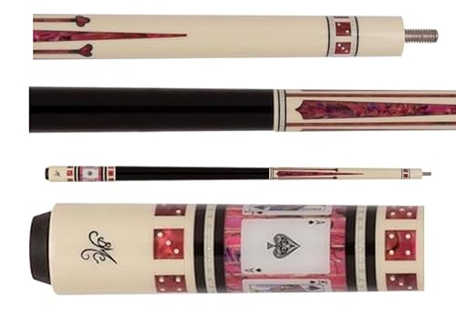 Meucci Casino Series Pool Cue White Stain/Pink Paua