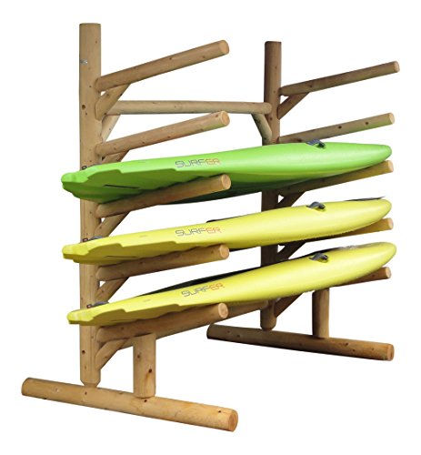 Log Kayak Rack 5 Place 1 Sided SUP Unfinished