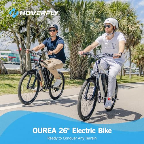 HOVERFLY OUREA Electric Bike 26" 750W Peak Motor Mountain Ebike White
