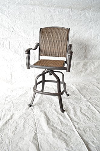 Patio Land Santa Clara 6pc Outdoor Patio Set with Swivel Barstools 30" H Dark Bronze