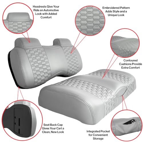 MADJAX Golf Cart Front Seat Cushion Assembly Black