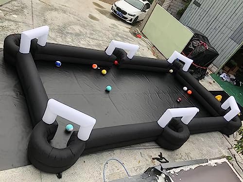 Generic Giant Inflatable Soccer Pool Table Football Pitch Billiards Game Black+White