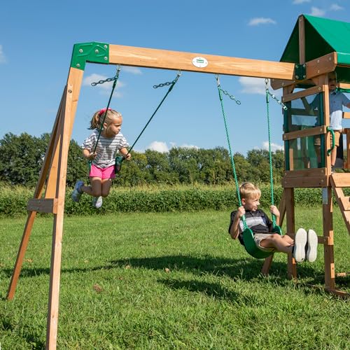 Backyard Discovery Buckley Hill Wooden Swing Set Green
