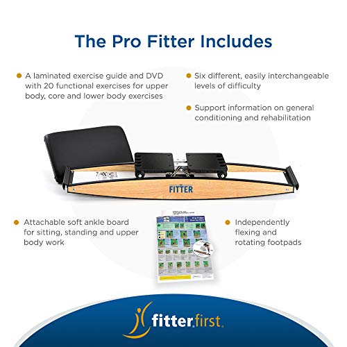 Fitterfirst Pro Fitter Downhill Ski Trainer and 3D Cross Trainer Tan
