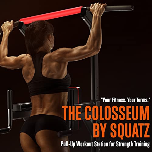 SQUATZ Pull-Up Workout Station with Bench Black