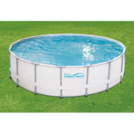 Summer Waves Elite 16' x 48" Round Metal Frame Pool with Deluxe Accessories White