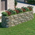 Gabion Raised Bed Galvanized Iron 157.5"x39.4"x39.4" for Outdoor Plants White Black Other