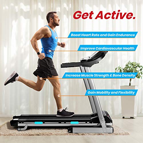 SereneLife Foldable Digital Home Gym Treadmill Black