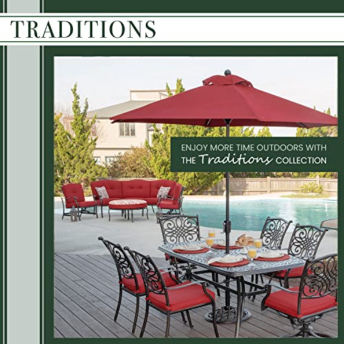 Hanover Traditions 5-Piece High-Dining Set with Cushioned Swivel Chairs and 42" Square Cast-Top Table Tan