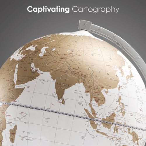Waypoint Geographic 16" Vasco Da Gama Globe with Wood Stand White