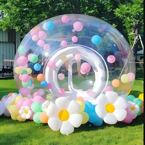 EJIA Clear Inflatable Bubble House for Kids with Blower & Pump White
