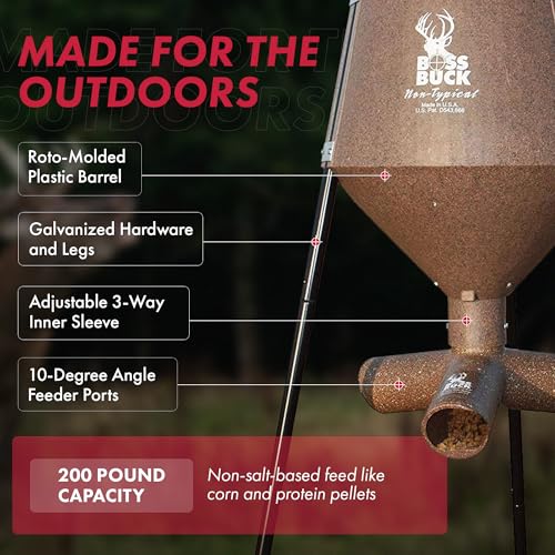 Boss Buck 200 lb Gravity Fed Tripod Feeder for Wildlife - Brown (3 Pack)