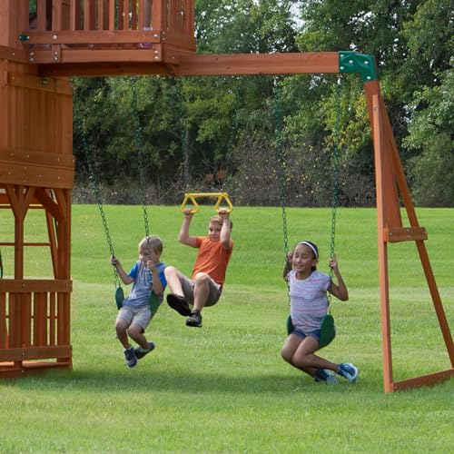 Backyard Discovery Skyfort II Cedar Wood Swing Set Brown