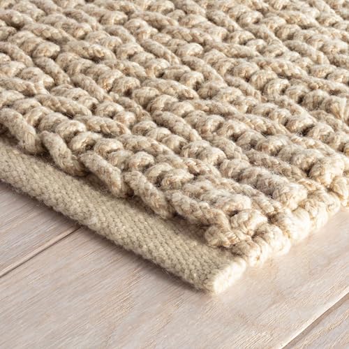 Dash & Albert Veranda Performance Area Rug 5' x 8' Natural Handwoven Washable Durable Eco-Friendly