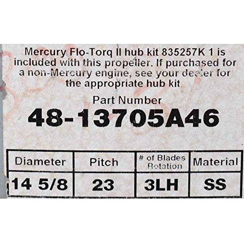 MERCURY Boat Propeller 48-857025A46 Mirage Plus LH 14 5/8 x 23 Pitch