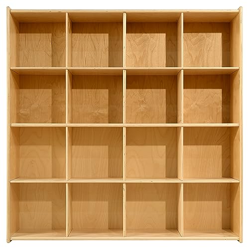 Contender Kids 16 Cubby Storage Shelf Natural