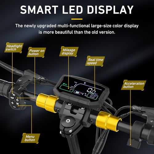 iENYRID Electric Scooter 800W Off-Road 10-Inch Tires, 30 Miles Range Black