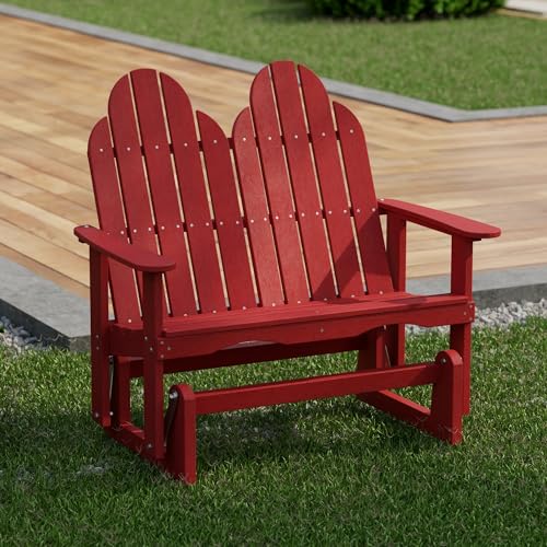 Wildridge Classic Adirondack Glider Cardinal Red