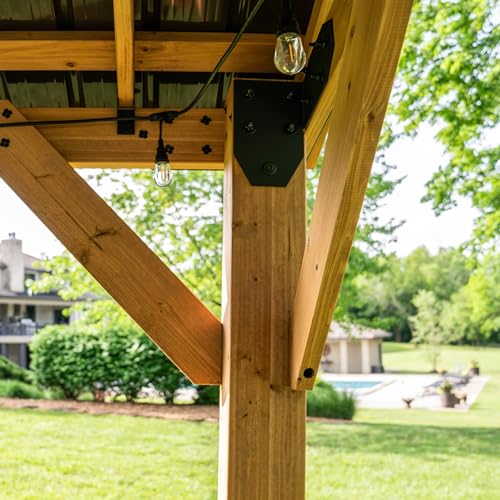 Backyard Discovery Norwood 10x10 Cedar Wood Gazebo Pavilion Light Brown