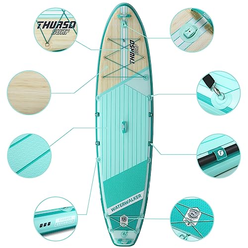THURSO SURF Inflatable Stand Up Paddle Board All-Around SUP Waterwalker 126 Turquoise