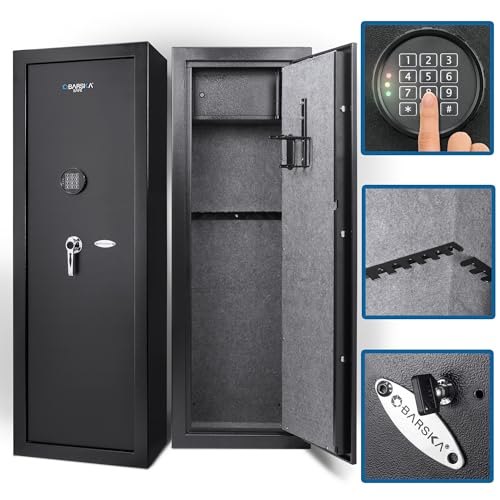 BARSKA Quick Access Digital Rifle Safe with Silent Mode - Black