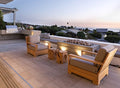 WholesaleTeakFurniture Luxurious 3 Piece Teak Lounge Chair Set with Ottoman