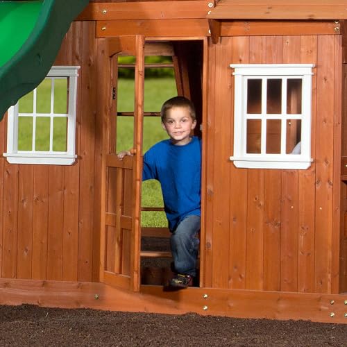 Backyard Discovery Shenandoah Cedar Playset Swing Set Brown