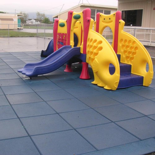 Rubber-Cal Eco-Safety Interlocking Playground Tiles 50 Pack Terra Cotta