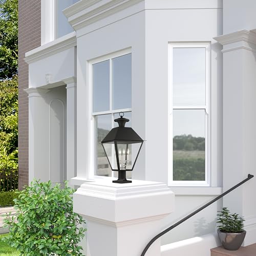 Livex Wentworth Collection 4 Light Outdoor Post Top Lantern Black