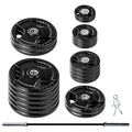 Lifeline Olympic Weight Plate Set with Bar and Collars Black