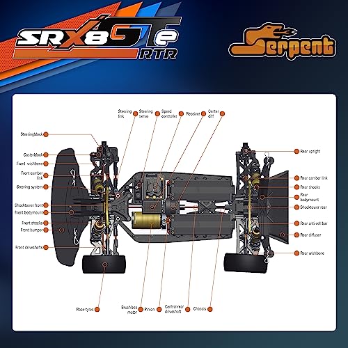 Serpent SRX8 GTE 4WD Brushless RC Car RTR Painted Body