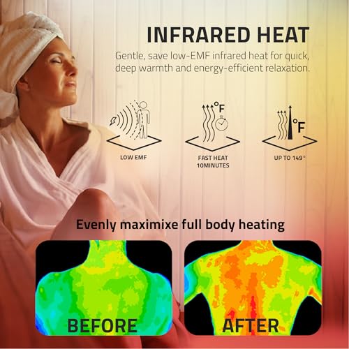 SteamSpa Hemlock Indoor Sauna 1-2 Person - Bluetooth, Oxygen Bar, Touch Control