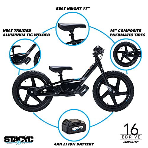STACYC Brushless 16eDRIVE Electric Balance Bike Black