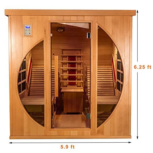 AURGOD Far Infrared Wooden Sauna Room 2-Person Indoor Sauna (Hemlock)