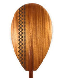 Tikimaster Blonde Koa Paddle 60 Inch Steersman with Custom Tribal Etching