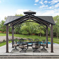 Sunjoy 12.5x12.5 ft. Hardtop Gazebo Aluminum & Galvanized Steel Black