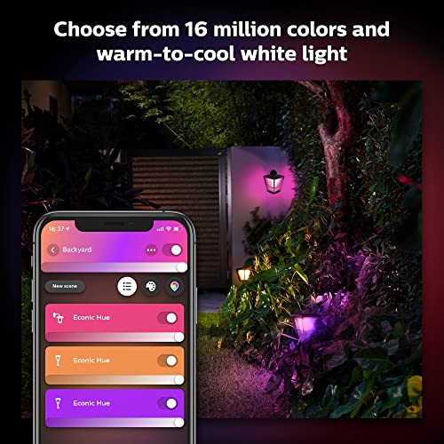 Philips Hue Econic Outdoor Smart Pathway Light Black - 4 Pack LED Walkway Lights