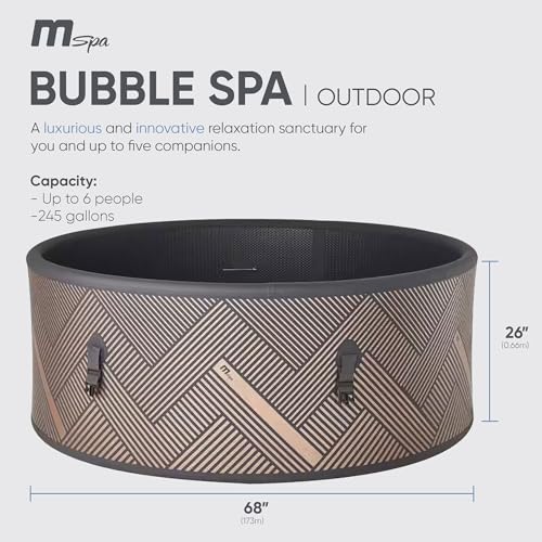M Spa Mono 6 Person Round Hot Tub 138 Jet Wi-Fi Controlled Champaign Gold