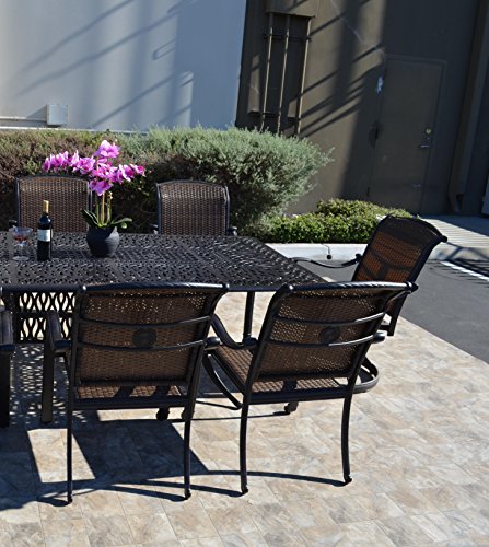 Patio Land Santa Clara Outdoor Patio 7 pcs Dining Set Dark Bronze