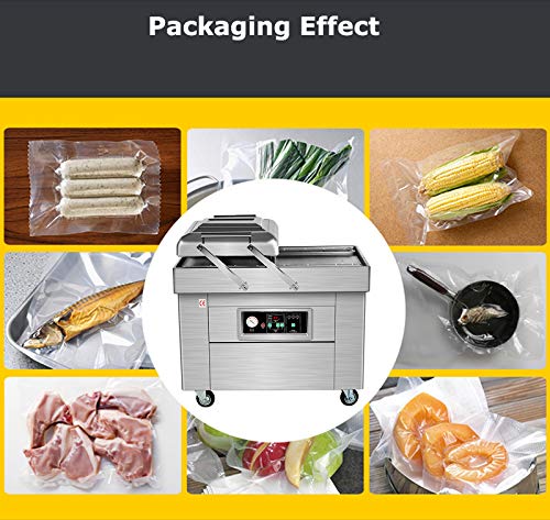 INTSUPERMAI Commercial Two Chamber Vacuum Sealer Stainless Steel Silver