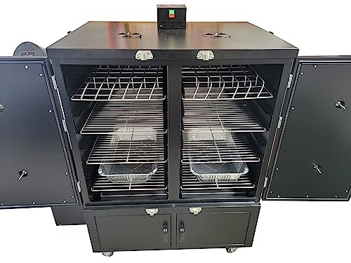 Pellet Pro Double D Vertical Cabinet Pellet Smoker with PID Controller Black