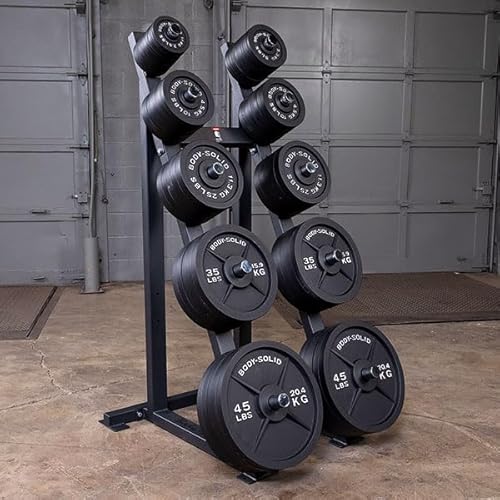 Body-Solid Cast Iron Olympic Weight Plate Set 500lbs with Bar Black